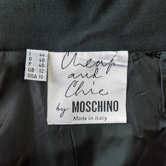 Vintage Moschino Cheap and Chic Wool Skirt Black 10 - Picture 3 of 6